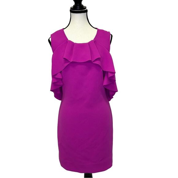 Diane von Furstenberg Pink Ruffle Dress - Size 8 - Picture 2 of 15
